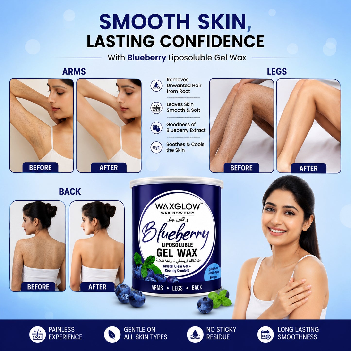 Blueberry Liposoluble Gel Wax 800ml