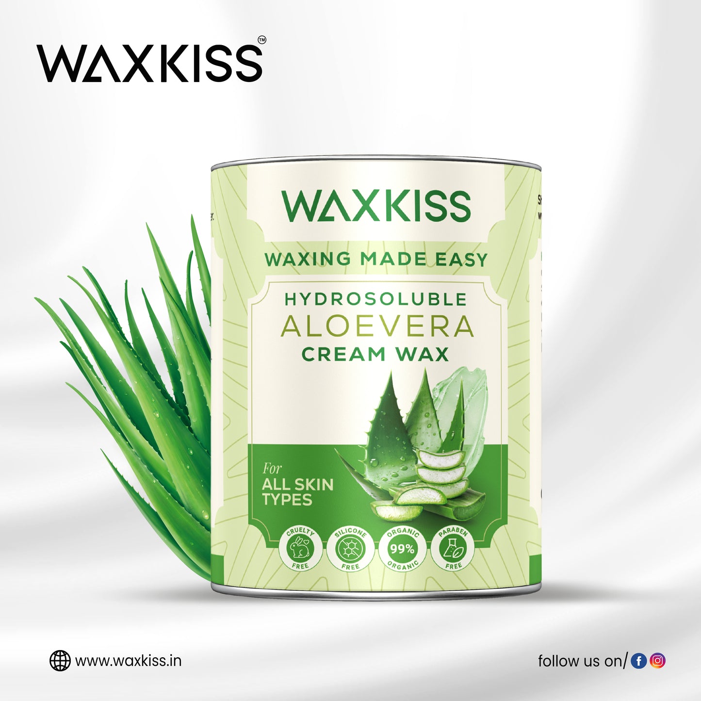 WaxKiss Hydrosoluble Aloevera Cream Wax