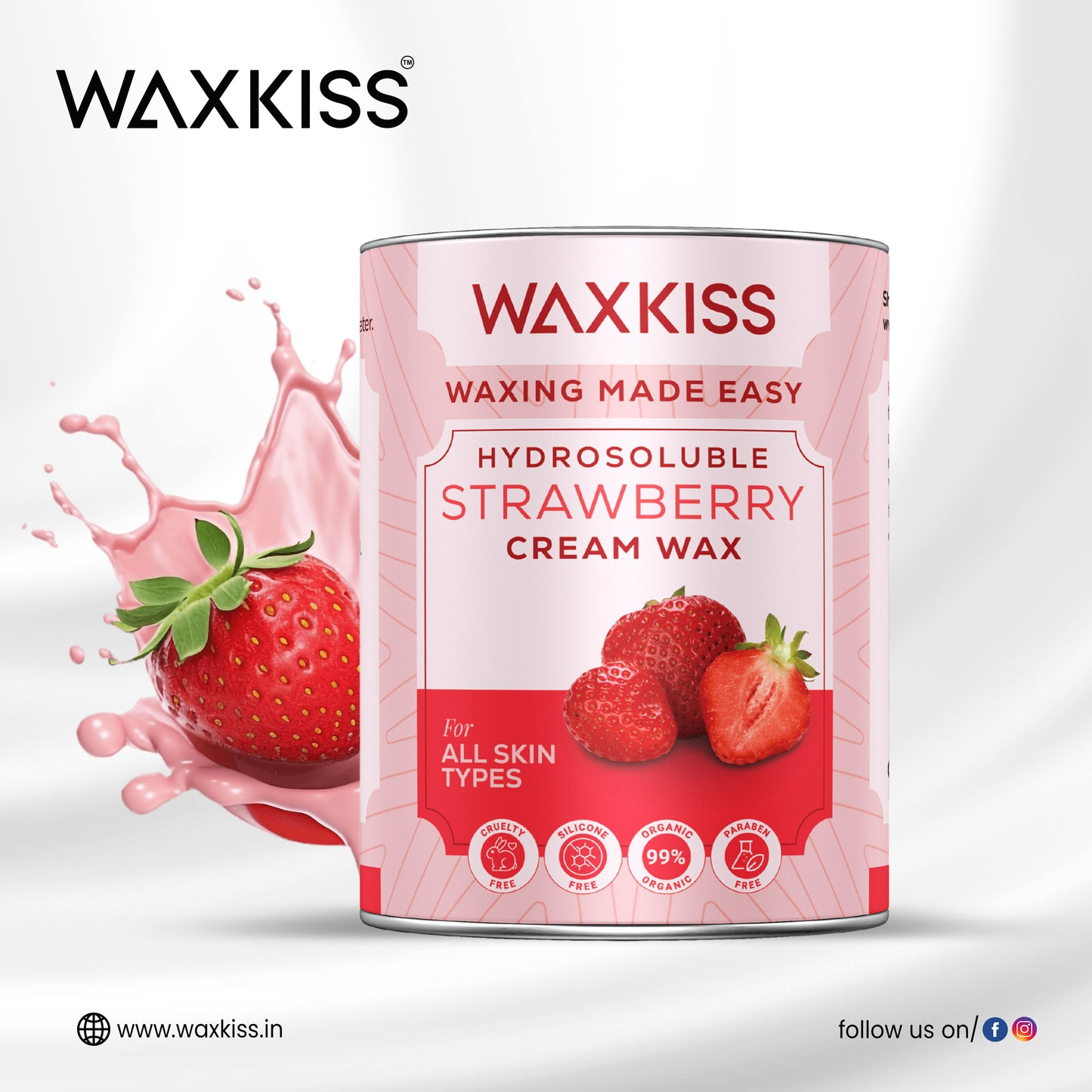 WaxKiss Hydrosoluble Strawberry Cream Wax
