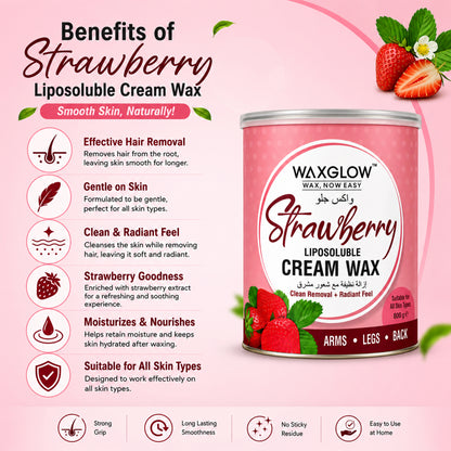 Strawberry Liposoluble Cream Wax 800ml