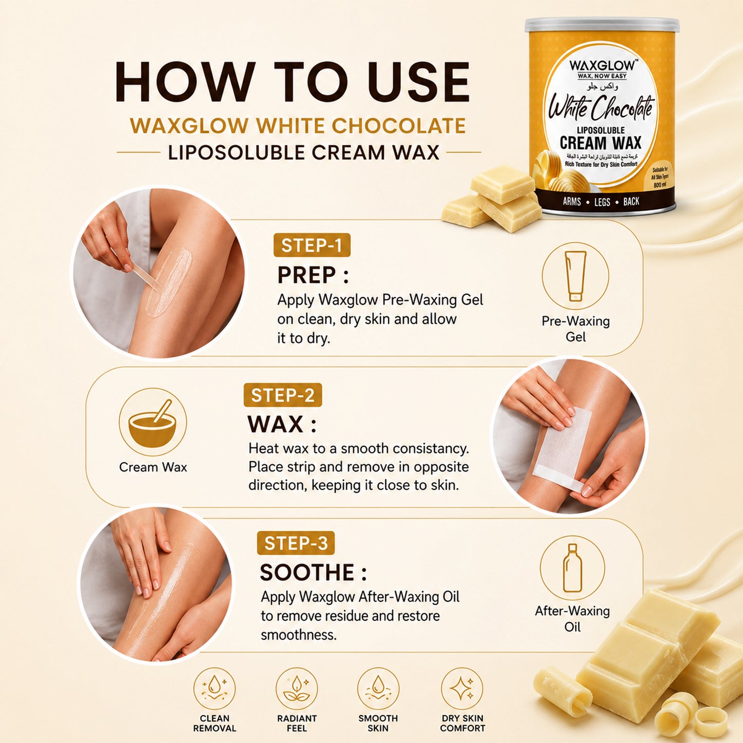White Chocolate Liposoluble Cream Wax 800ml