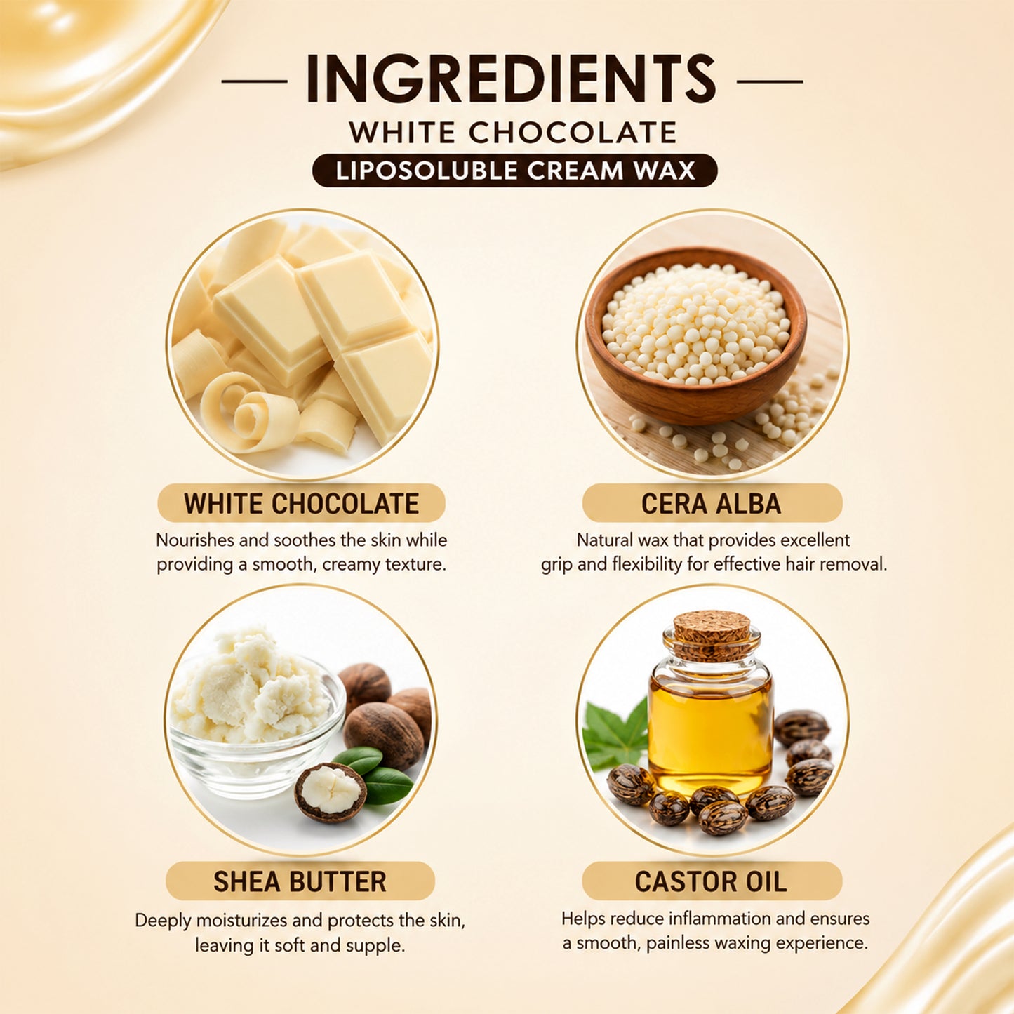 White Chocolate Liposoluble Cream Wax 800ml