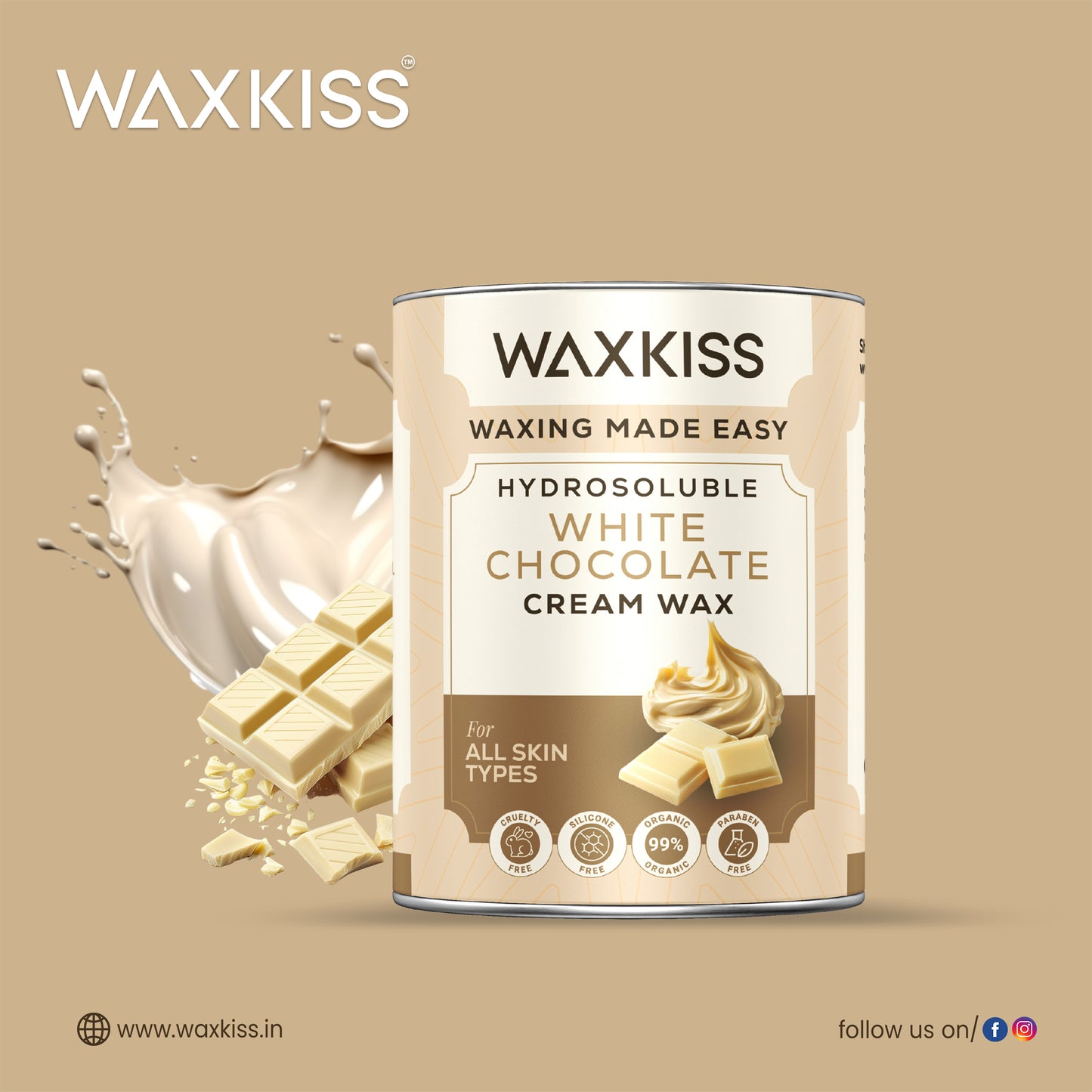WaxKiss Hydrosoluble White Chocolate Cream Wax